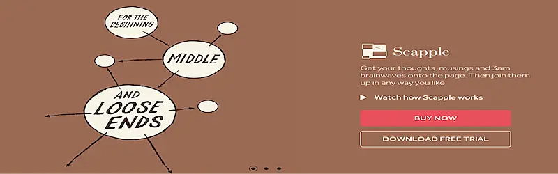 The image shows Scapple's home page