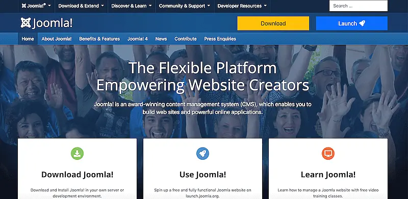 Joomla home page