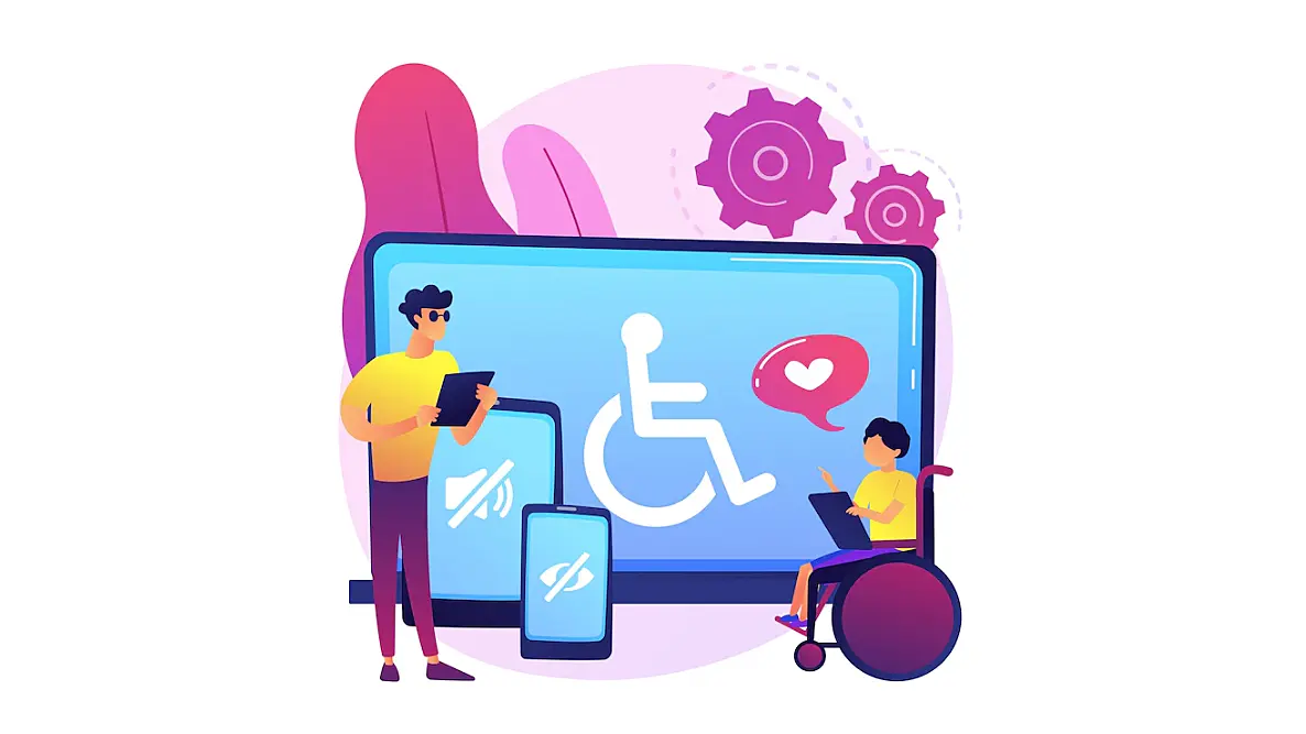 Imagen vectorizada representando diferentes descapacidades