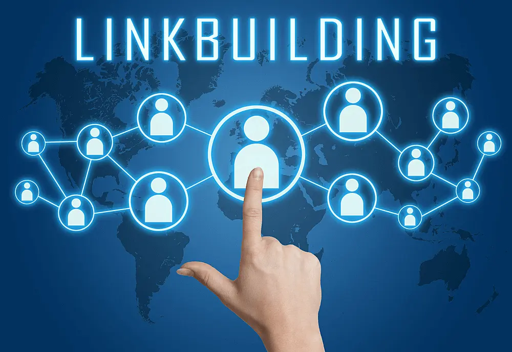 Imagen vectorizada representando linkbuilding, como conexión global
