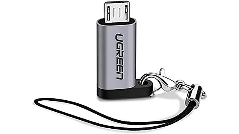 imagem de um adaptador Micro USB para USB-C Ungreen