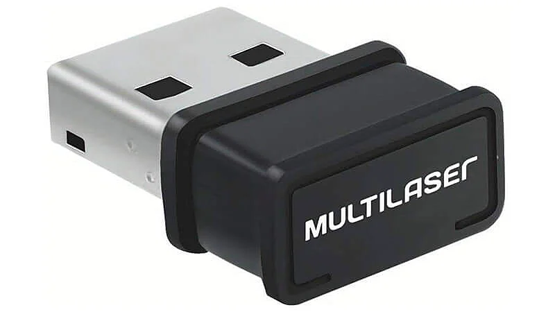 foto de um adaptador wireless com antes Multilaser RE035