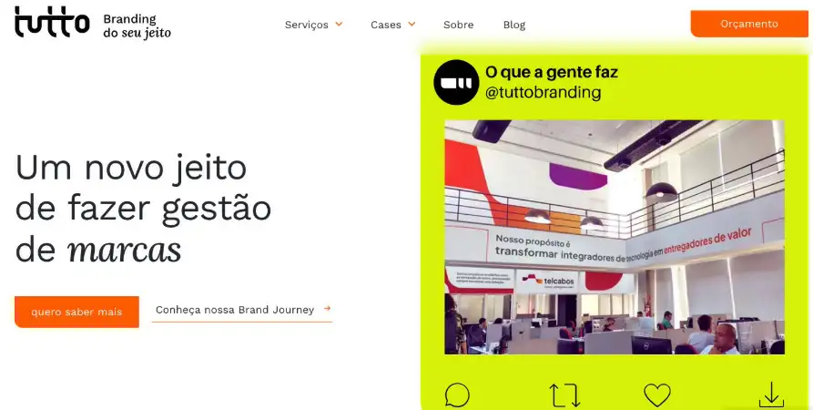 Agência de Branding captura de tela da Tutto