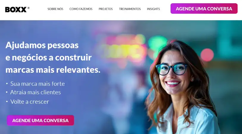 Agência de Branding captura de tela da Boxx Branding