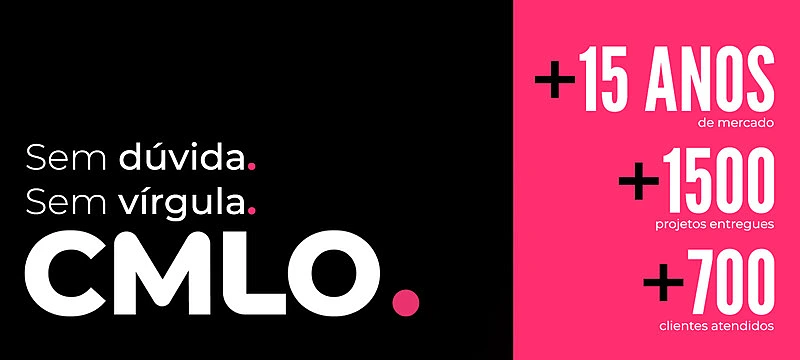 Banner da agência CMLO&CO destacando suas conquistas como parceira da RD, Top 5 agências e Vencedor do Prêmio Brasil Design Award