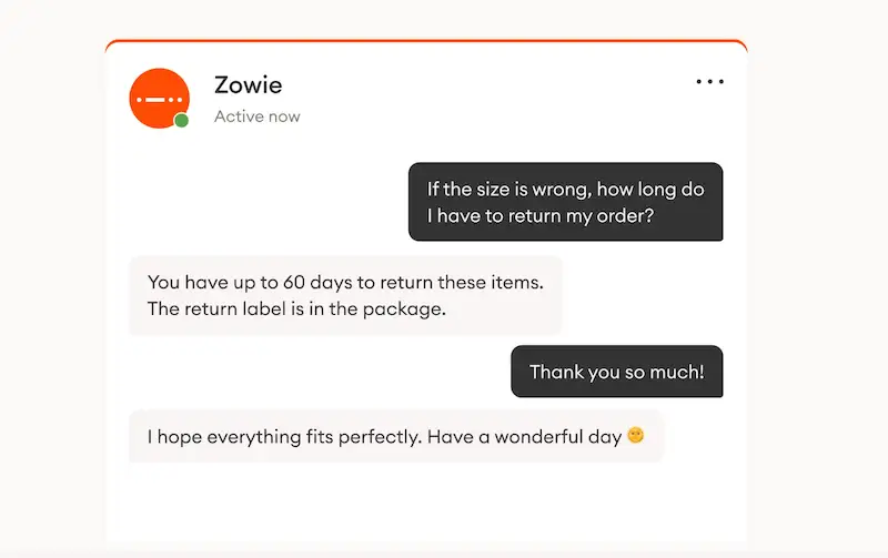 AI chatbots - Zowie Zowie chatbot