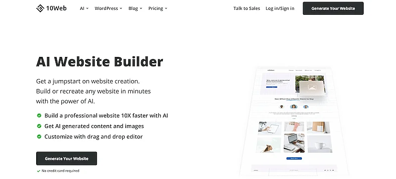 10Web home page
