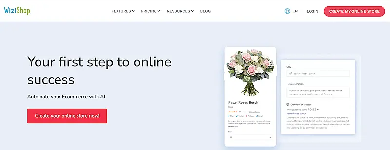 WiziShop home page