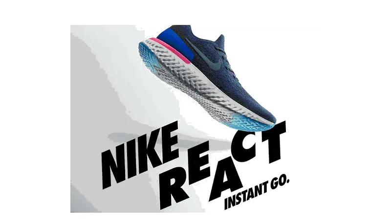 Propaganda de tênis da Nike com o sistema React. Propaganda Nike