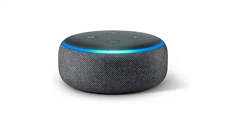 Echo Dot 3ª imagem que mostra um Echo Dot 3ª geração com Alexa
