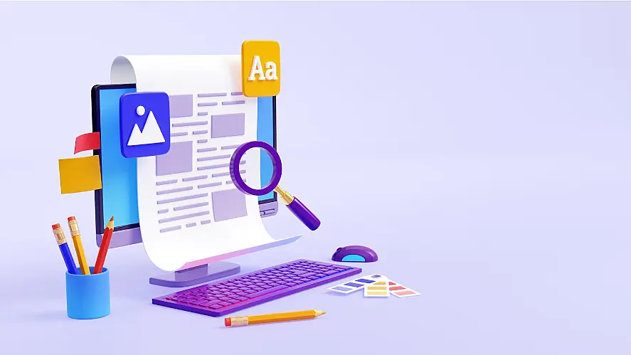 Ilustración de busca optimizada en una página web