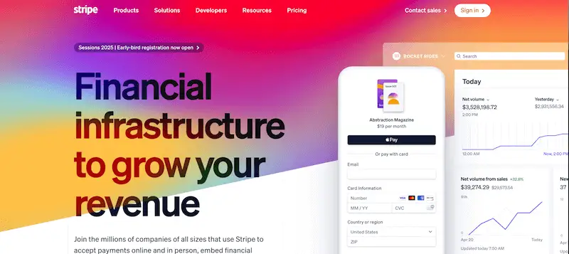 Alternative to Paypal - Stripe Stripe website