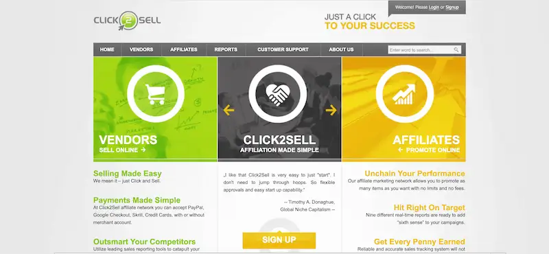 Alternatives to PayPal - Click2Sell Click2Sell website