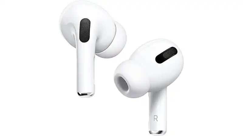 imagem que mostra um par de AirPods Pro na cor branca