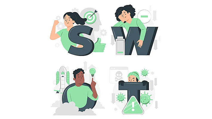 ilustración con el concepto del análisis FODA