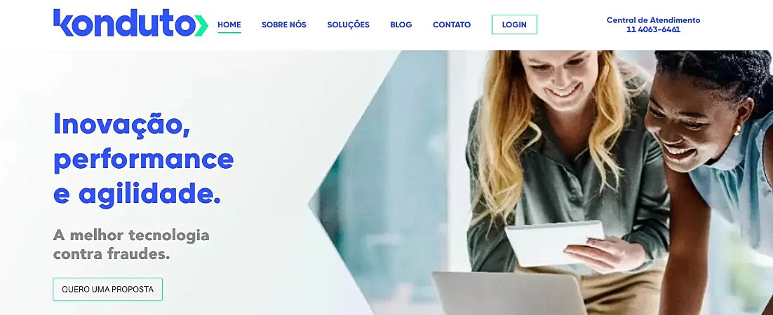 captura de tela do site Konduto