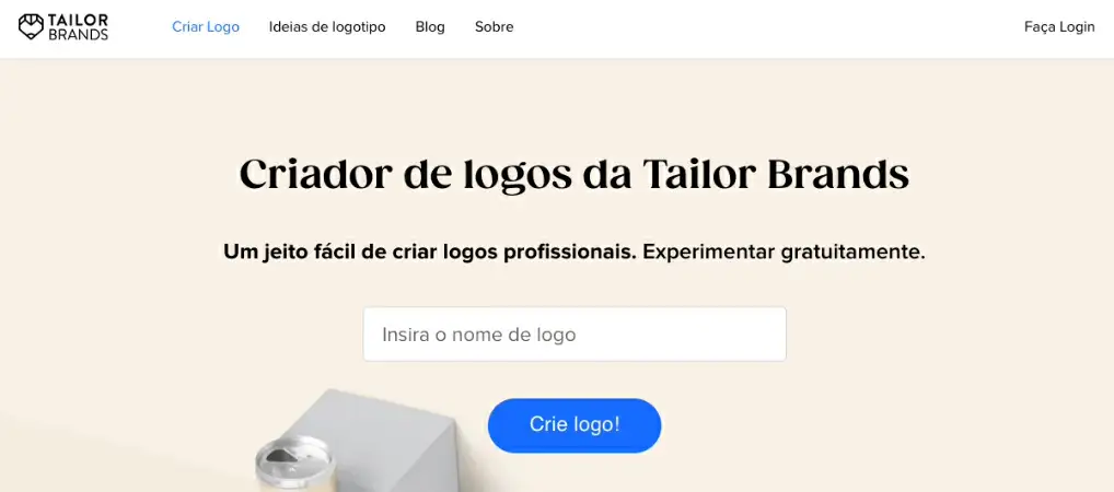captura de tela do aplicativo para criar logomarca grátis TailorBrands