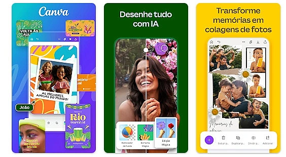 captura de tela do aplicativo para criar logomarca grátis Canva