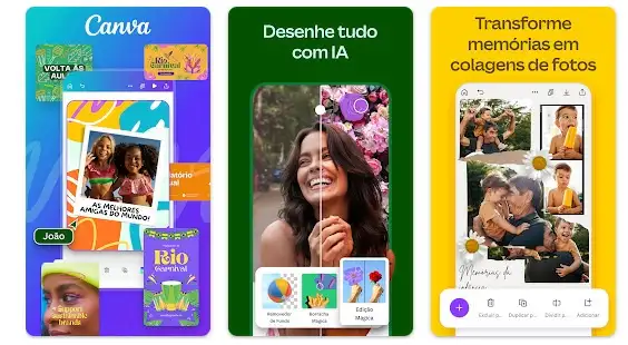 captura de tela do aplicativo para criar logomarca grátis Canva