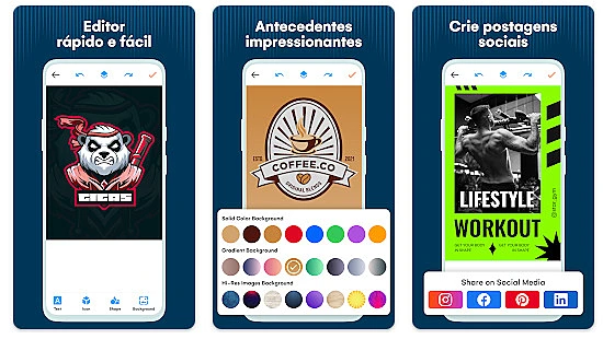 captura de tela do aplicativo para criar logomarca grátis Logo Maker