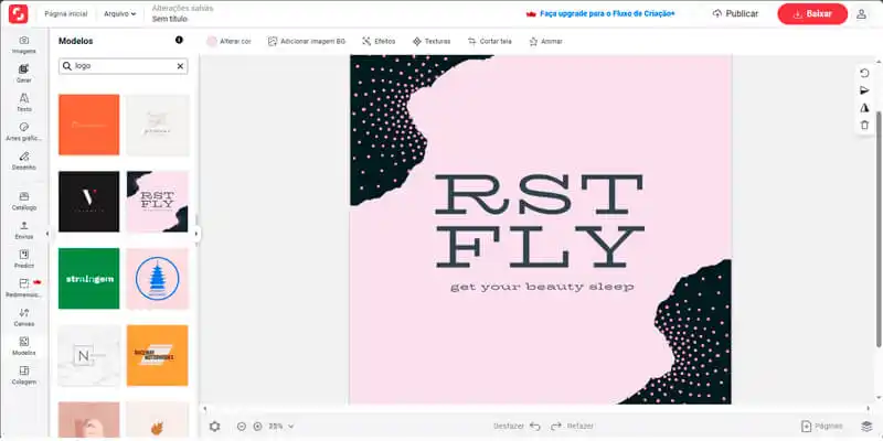 captura de tela do aplicativo para criar logomarca grátis shutterstock creative flow