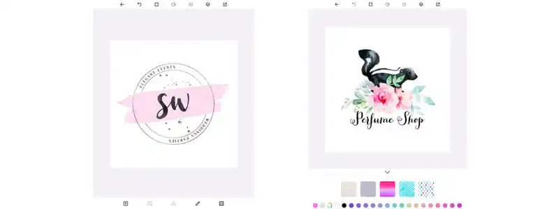 captura de tela do aplicativo para criar logomarca gratis Watercolor Logo Maker
