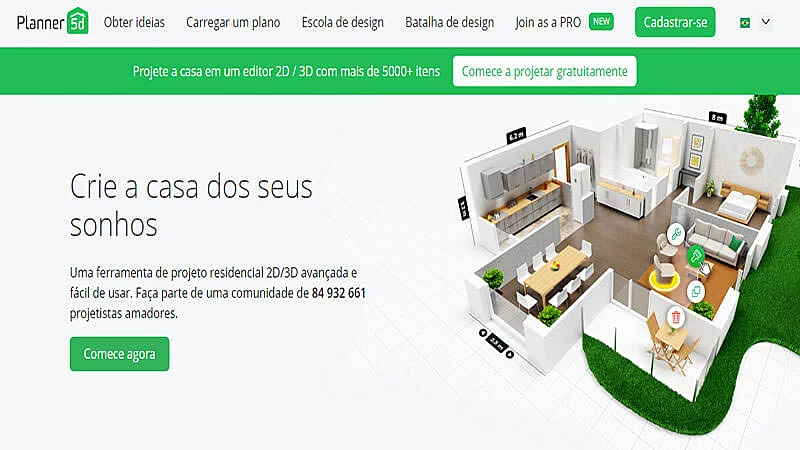 Captura de tela do Planner 5D