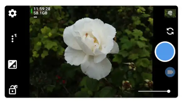 captura de tela do Open Camera