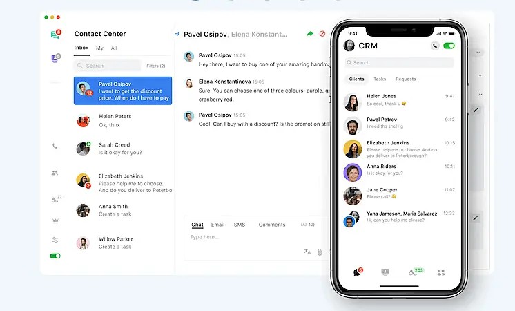 JivoChat app interface