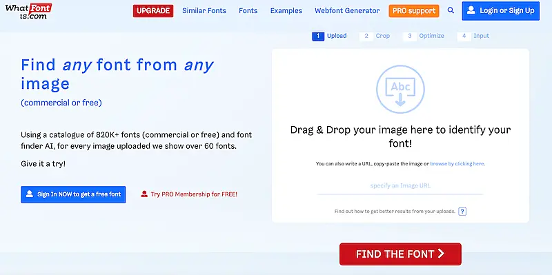 What Font Is website home page