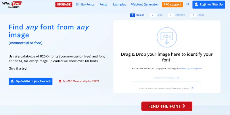 What Font Is website home page