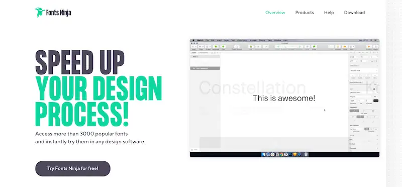 Fonts Ninja home page