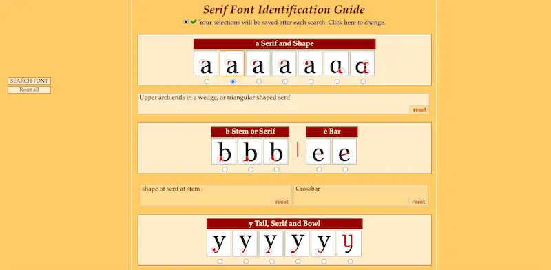 Serif Font Identification Guide home page