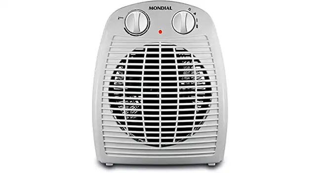 foto do aquecedor de ambiente branco de termo ventilação da Mondial