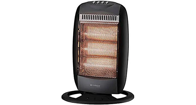 foto do aquecedor de ambiente preto de halógeno Cadence Mercury 