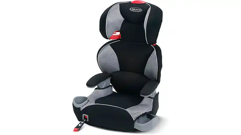imagem de uma cadeira com encosto para carro TurboBooster LX Graco na cor preta e cinza