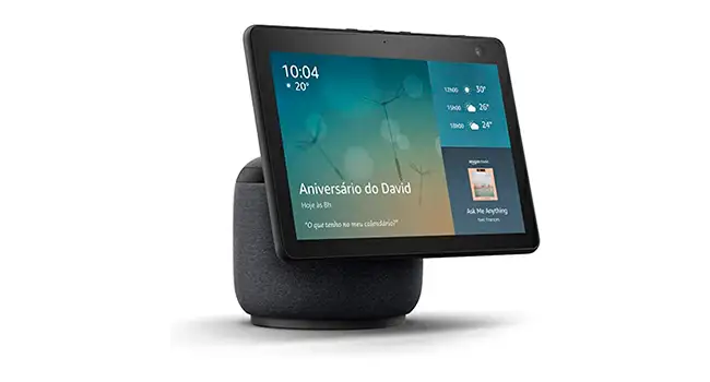 Echo Show 10 foto de um Echo Show 10 com tela de 10.1 polegadas