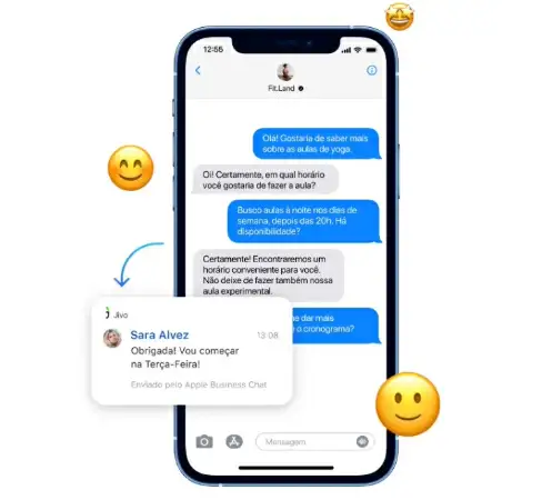 atendimento pelo apple business chat captura de tela jivochat