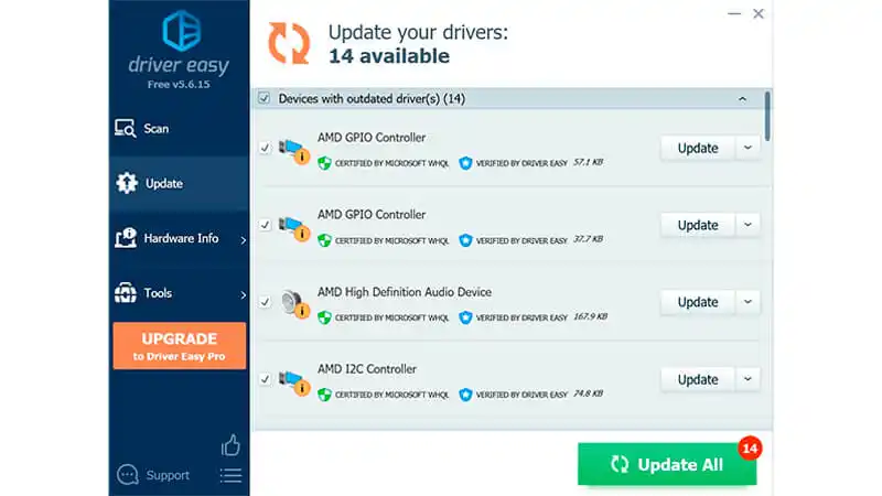 Driver Easy imagem que mostra a interface do atualizador de driver gratuito Driver Easy