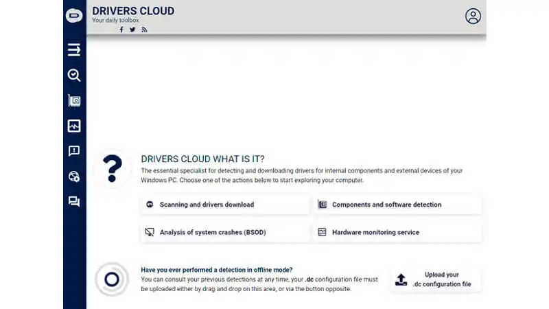 Drivers Cloud imagem que mostra a interface do atualizador de driver gratuito Drivers Cloud