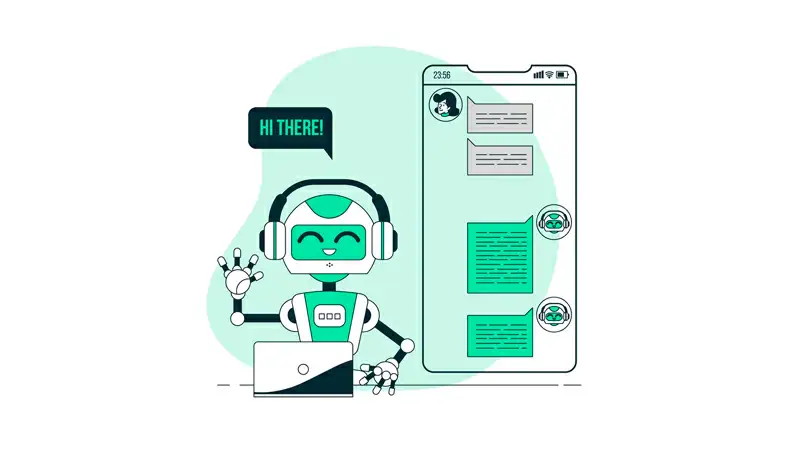 automação de WhatsApp Ilustração de um celular e várias setas e diversos gráficos