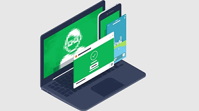 Ilustración de antivirus en un ordenador