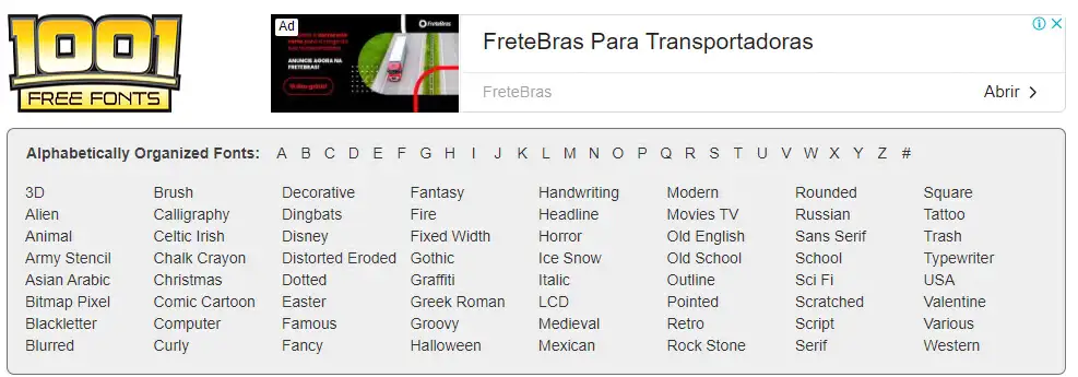 Site 1001 Fonts