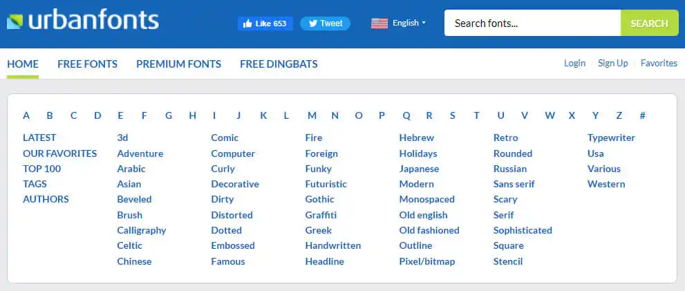 Site Urban Fonts