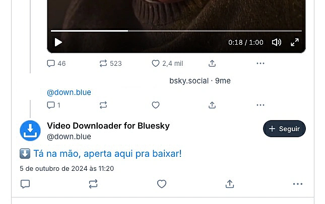 Captura de tela do BlueSky