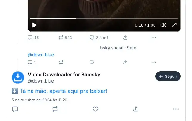 Baixar vídeo Bluesky Captura de tela do BlueSky