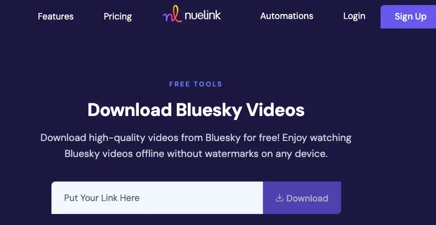Baixar vídeo Bluesky Captura de tela do Nuelink