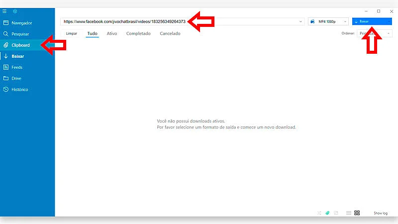 Interface do VDownloader