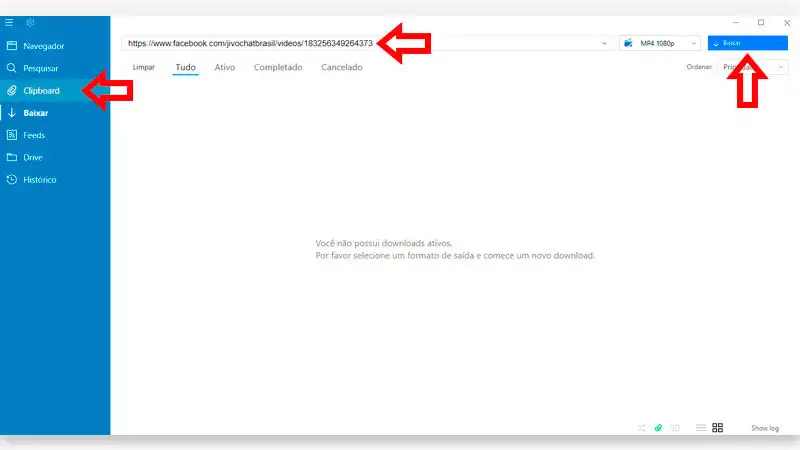 Interface do VDownloader