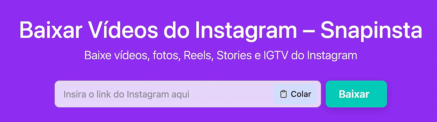captura de tela de como baixar video do instagram usando o Snapinsta